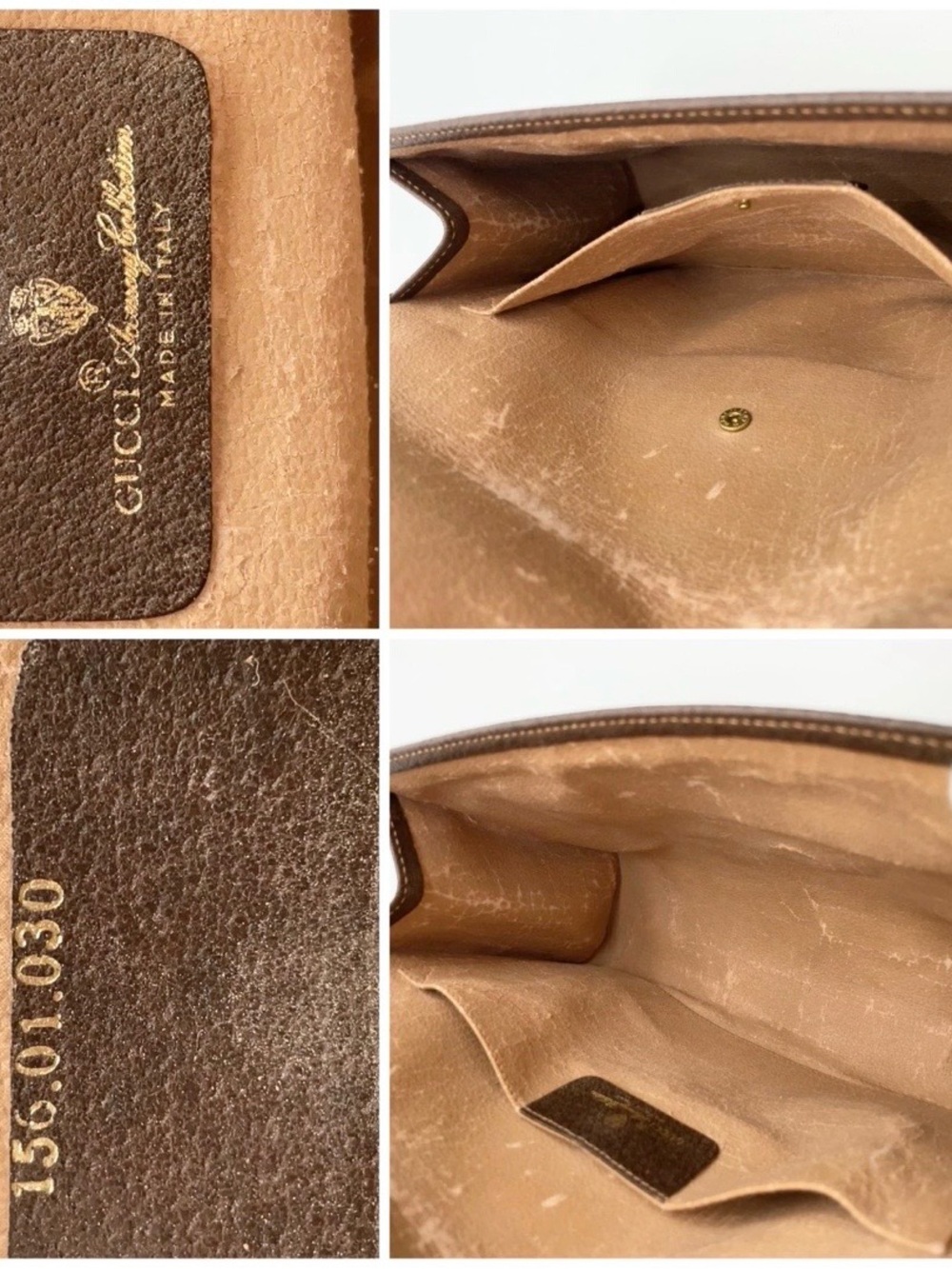 Vintage Gucci GG Supreme Monogram Web Clutch Bag Brown Canvas Leather Crossbody - Picture 5 of 14